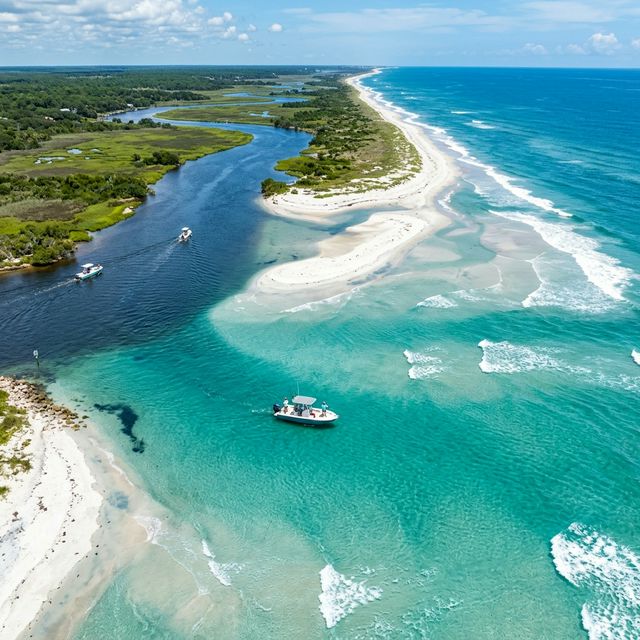 Pristine coastal inlets in Northeast Florida