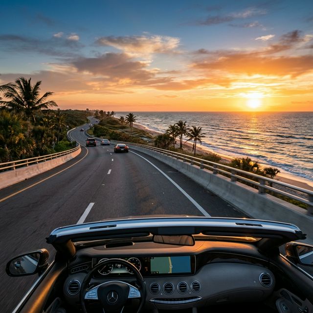 Golden Hour Coastal Drive